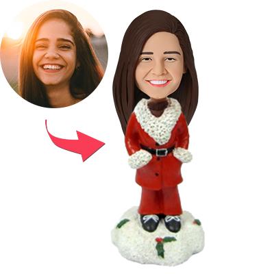 Christmas Gift Casual Woman Custom Bobblehead With Engraved Text